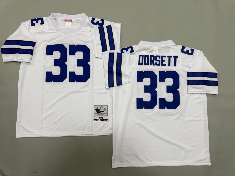 Men 2025 Nike Dallas Cowboys #33 Dorsett White Throwback Limited NFL Jersey 003